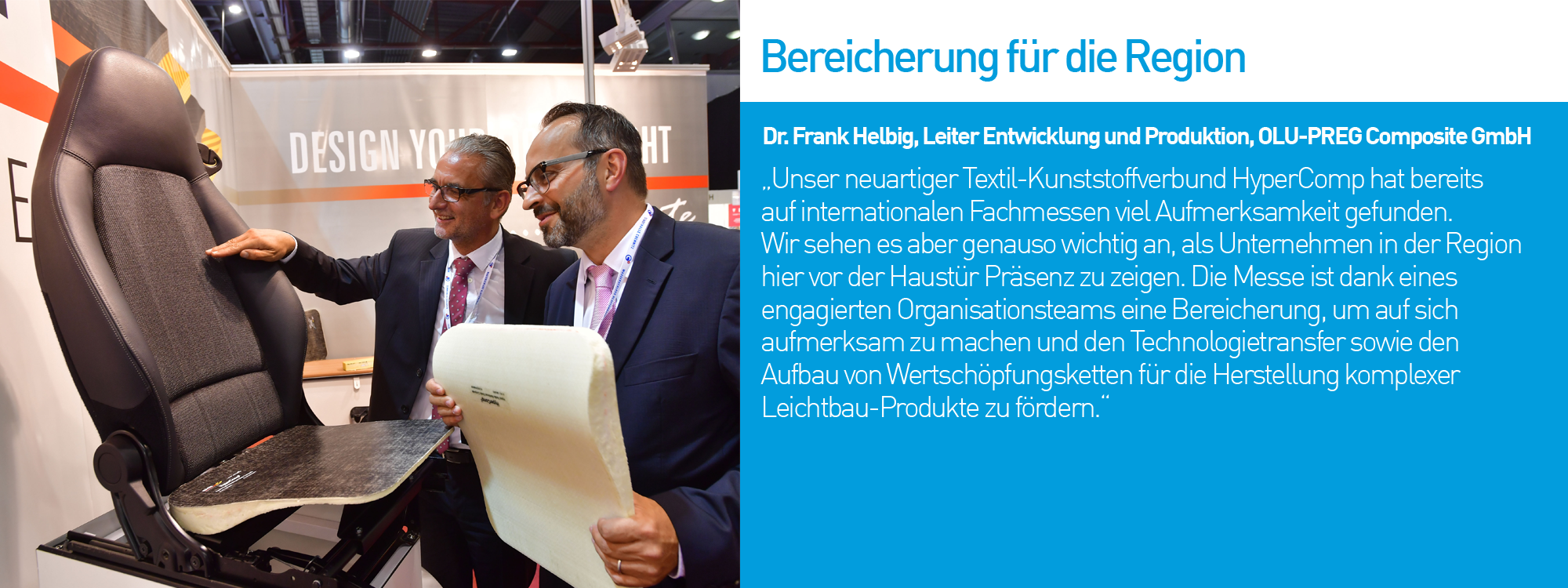 Dr. Frank Helbig, Leiter Entwicklung und Produktion, OLU-PREG Composite GmbH